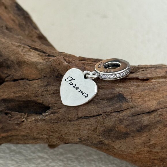 Pandora l Love You Forever S925 Silver Dangle Charm - Picture 2 of 4